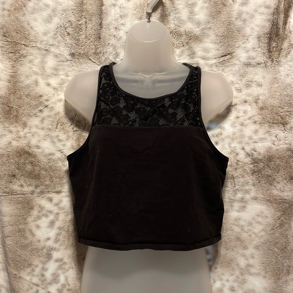 3/$20 Black crop top - XL